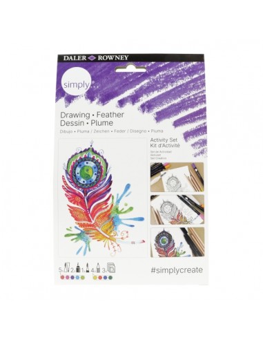 Daler Rowney Simply Activity Pack de 15 piezas - Tematica de Pluma - Colores Surtidos