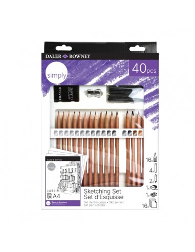 Daler Rowney Simply Pack de 40 Piezas - Set Creativo para Esbozo