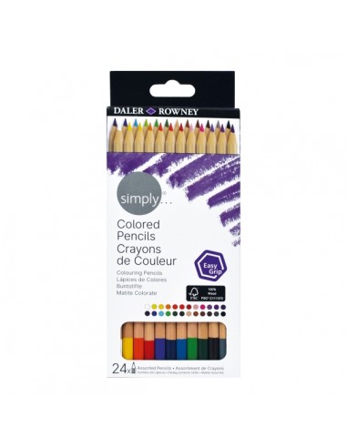 Daler Rowney Simply Pack de 24 Lapices Colores - Colores Surtidos