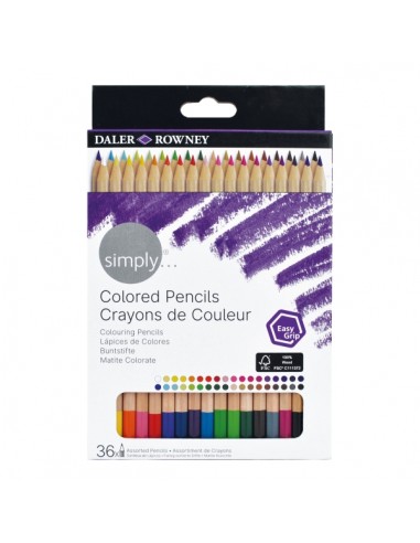 Daler Rowney Simply Pack de 36 Lapices Colores - Colores Surtidos