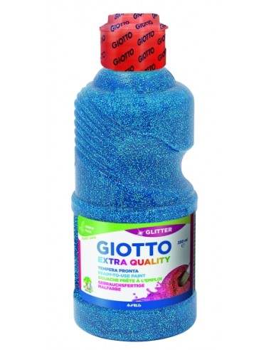 Giotto Extra Quality Glitter Tempera - 250ml - Lispa para el Uso - Botella Bio Pet - Color Cyan