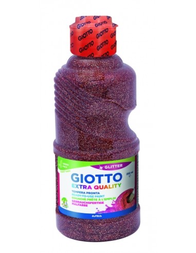 Giotto Extra Quality Glitter Tempera - 250ml - Lispa para el Uso - Botella Bio Pet - Color Bronce