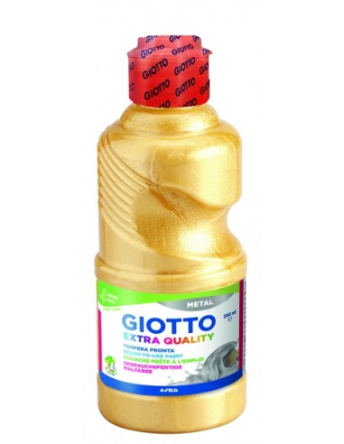Giotto Extra Quality Metal Tempera - 250ml - Lispa para el Uso - Botella Bio Pet - Color Oro
