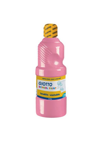Giotto School Paint Tempera - 500ml - Lista para el Uso - Super Lavable - Botella Bio Pet - Color Rosa