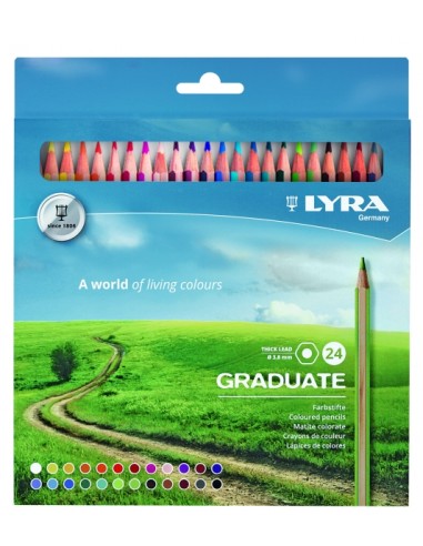 Lyra Graduate Pack de 24 Lapices de Colores - Hexagonal - Color Negro