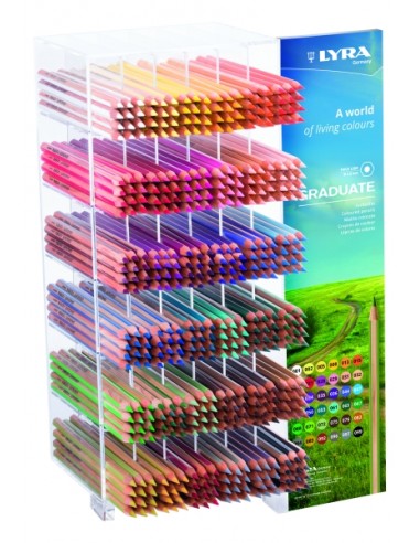Lyra Graduate Expositor con 432 Lapices de Colores - Hexagonal - Color Negro