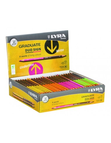Lyra Duo Pencils Expositor de 72 Lapices de Punta Doble - Redondo - Colores Surtidos