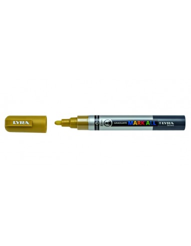 Lyra Mark All Rotulador Permanente - Multisuperficie - Punta Redonda - 2mm - Color Oro