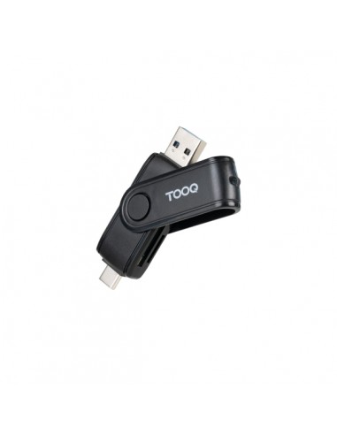 Tooq Lector de Tarjetas USB-C y USB-A - Compatible con SD-Micro SD y TF - Color Negro