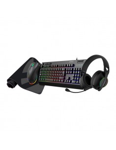 Unykach Pack Gaming NOVA 4in1 USB Teclado Multimedia-Raton 7200dpi-Auriculares con Microfono-Alfombrilla XL - Teclado