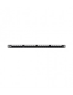 WP Patch Panel de 24 Puertos RJ45 CAT6 UTP - 0.5U IDC de Alta Densidad - Color Negro