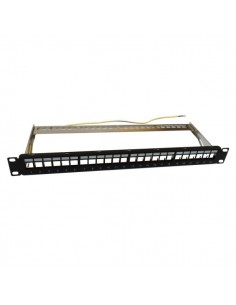 WP Patch Panel de 24 Puertos RJ45 UTP - 1U IDC sin Apantallar - Color Negro