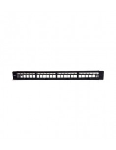 WP Patch Panel de 24 Puertos RJ45 CAT6 STP - 1U Keystone Modular - Color Negro