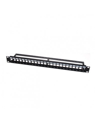 WP Patch Panel de 24 Puertos RJ45 UTP - 1U IDC sin Apantallar - Color Negro