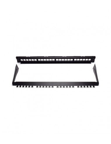 WP Patch Panel de 24 Puertos RJ45 CAT6 UTP - 1U Keystone Modular - Color Negro
