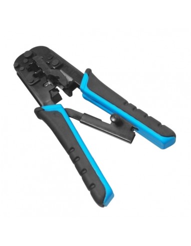 WP Crimpadora Metalica para RJ11 RJ12 RJ45 de Carraca - Funcion Pelacables - Color Negro y Azul