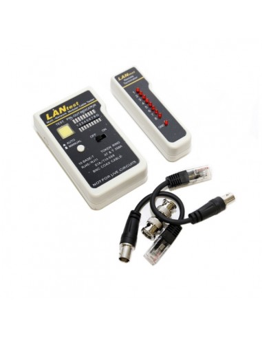 WP Testeador de Red RJ11-RJ12-RJ45-BNC - Color Blanco y Negro