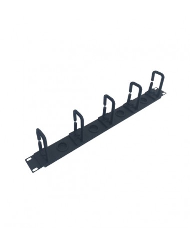 WP Guia 1U Cableado con 5 Anillos - Plastico - sin Tapa - 490x15x55mm - Color Negro