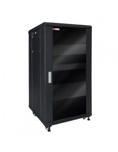 WP RNV-32606-B Armario de Suelo para Video y Audio 32U - Puerta de Cristal - Cerradura de Seguridad - 600x600x1388mm - Color