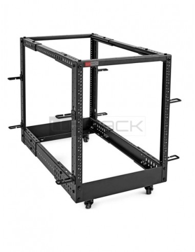 WP ROS-126X-B Bastidor Abierto de Suelo 12U - Estructura de Acero Macizo - Fondo Ajustable hasta 1023mm - Ancho 600mm -
