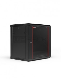WP RWB-06605-B Armario Mural 6U - Puerta de Cristal - Cerradura de Seguridad - 600x500x370mm - Color Negro
