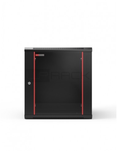 WP RWB-12606-B Armario Mural 12U - Puerta de Cristal - Cerradura de Seguridad - 600x600x635mm - Color Negro