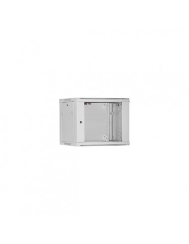 WP RWB-12606-G Armario Mural 12U - Puerta de Cristal - Cerradura de Seguridad - 600x600x635mm - Color Gris