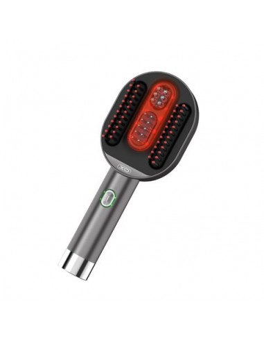 XO FG12 Secador con Cepillo y Funcion Masaje - Potencia 5W - Bateria de 1500mAh - Terapia con Luz Roja - Color Gris
