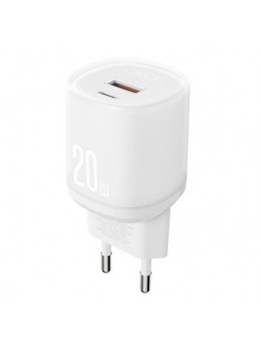XO L144 Cargador de Corriente 20W - USB-A y USB-C - PD 3.0 - Color Blanco