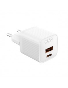 XO L147 Cargador de Corriente 20W - USB-A y USB-C - Carga Rapida - Color Blanco