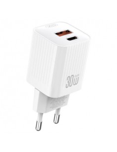 XO L149 Cargador de Corriente 30W - USB-A y USB-C - Alto Rendimiento - Color Blanco