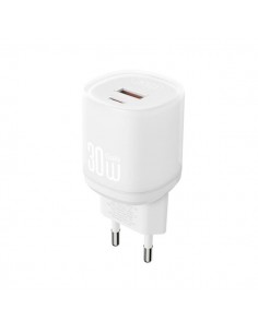 XO L151 Cargador de Corriente 30W - USB-A y USB-C - GaN - Color Blanco