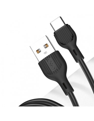 XO NB200TC1 Cable USB-A Macho a USB-C - Carga y Transmision de Datos Alta Velocidad - 2.1A - 1m - Color Negro