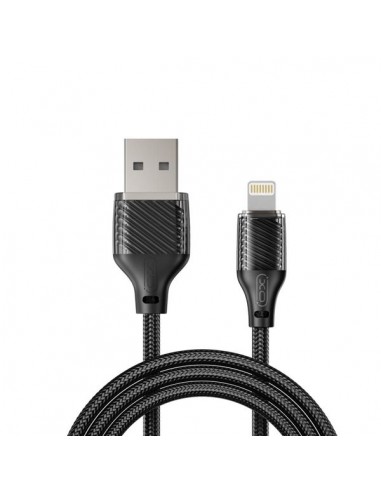 XO Cable USB-A Macho a Lightning - Carga y Transmision de Datos Alta Velocidad - 6A - 1m - Color Negro