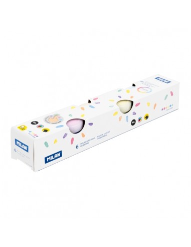 Milan Pack de 6 Tarros de Pintura para Dedos - 40ml por Unidad - Mezclable - Lavable - Colores Pasteles Surtidos
