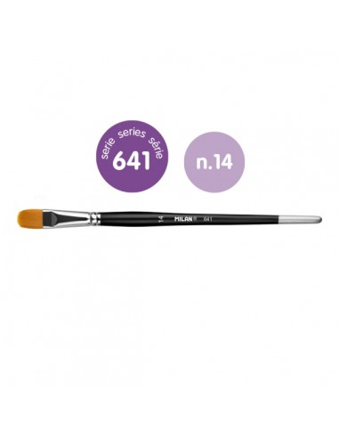 Milan 612 Premium Synthetic Pack de 3 Pinceles Lengua de Gato Numero 14 - Bolsa con Colgador - Pelo Sintetico - Mango Corto -