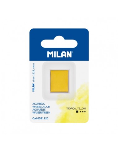 Milan Art Acuarela de Recambio - Medio Godet - Color Amarillo