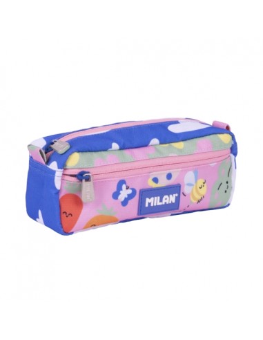 Milan Green and Grow Estuche Portatodo - Rectangular - 2 Cremalleras - 21x8.5x6.1cm - Multicolor