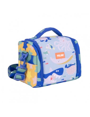 Milan Blue Odyss Bolsa Isotermica Porta Alimentos de 5L - Gran Capacidad - Apertura Total - 24.5x20x16cm - Multicolor
