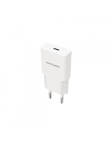 Nanocable Cargador de Pared USB-C PD 25W - Color Blanco