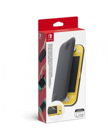 Nintendo Pack de Funda y Protector de Pantalla para Consola Nintendo Switch Lite - Plegable de Tipo Libro y Magnetica -