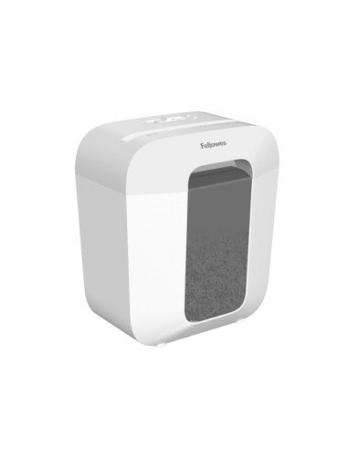 Fellowes LX25 Destructora de Papel Manual Corte en Particulas P-4 - Destruye hasta 6 Hojas - Papelera de 11.5L - Color Blanco