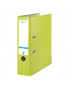 Elba Rado Top Archivador Palanca A4 - Lomo de 80mm - Ollao-Rado y Tarjetero con Etiqueta - Resistente y Duradero - Color Lima