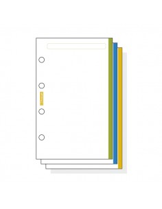 Finocam C145 Notas de Recambio para Agendas Classic - Liso con Banda de Color - Formato 601 - 56x89x5mm - Color Blanco