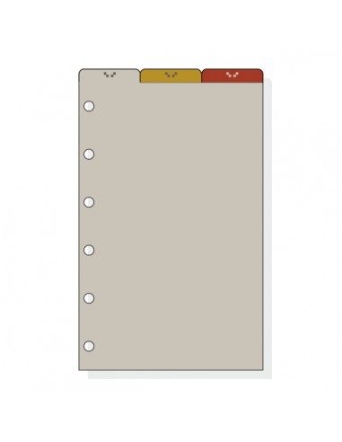 Finocam C262 Separadores Superiores para Agendas Classic - 3 Solapas - Formato 602 - 75x130x2mm - PVC - Color Marron