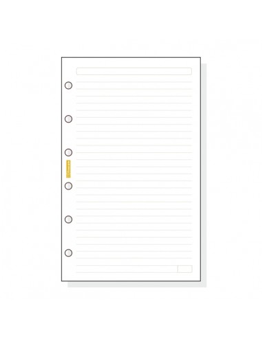 Finocam C341 Recambio para Agendas Classic - Lineas Guia - Formato 603 - 79x127x5mm - Color Blanco
