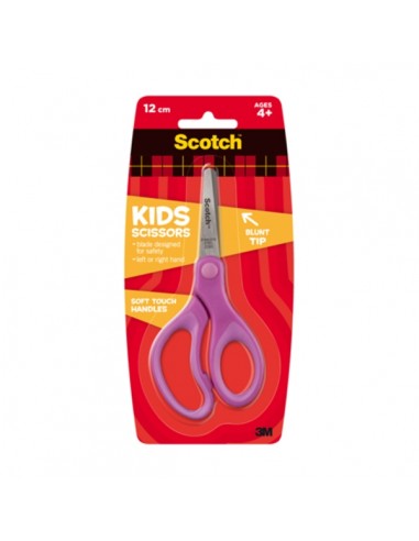 Scotch Tijeras Infantiles 12cm - Acero Inoxidable - Punta Redondeada - Tacto Suave - Color Morado