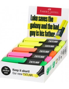 Faber-Castell TXTLNR Caja de 10 Marcadores Fluorescentes - Punta Biselada - Trazo entre 1-2 y 5 mm - Tinta con Base de Agua