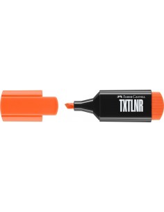 Faber-Castell TXTLNR Marcador Fluorescente - Punta Biselada - Trazo entre 1-2 y 5 mm - Tinta con Base de Agua - Color Naranja