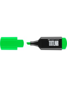 Faber-Castell TXTLNR Marcador Fluorescente - Punta Biselada - Trazo entre 1-2 y 5 mm - Tinta con Base de Agua - Color Verde